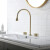 科勒（KOHLER）品牌全铜双把三孔分体式水龙头卫生间洗手盆冷热金色创意水滴黑色 黑色 三孔