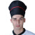米盛厨师帽 酒店西餐厅食堂饭店后厨服务员工作帽 黑色红条帽MS-3