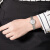 劳士顿（ROSDN）女士手表时尚贝母表盘手表女防水精致镶钻女式腕表2022秋季新款3261  本色白面钢带