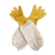 养蜂手套蜜蜂防蛰加厚帆布柔软耐磨耐用防蜂加长蜂农采蜜透气 黄色 XL