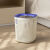 家用垃圾桶带压框新款卧室客厅厨房卫生间镂空纸篓创意2023新款 奶白色带卡其框