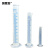 安赛瑞 塑料量筒（2个装）加厚塑料直型量杯高型量筒蓝线刻度 化学实验量筒50ml 可定制600016