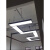 简约直角D办公室吊灯长条形日光灯服装店铺写字楼工业风工程灯 黑色0.6*0.3米(白光)-24瓦