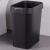 欧润哲 垃圾桶 12L长方形黑色压圈无盖直投方桶办公室废纸桶客厅卧室商用写字楼垃圾篓卫生间纸篓