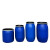 150升塑料桶大口圆形半截水桶200kg加厚发酵桶海鲜运输装鱼桶 蓝色120L铁箍法兰桶 【带盖和铁箍】