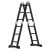加厚多功能合页梯子人字梯直梯铝合金梯楼梯升降伸缩便携折叠 人字1.2米直梯2.5米重13斤