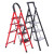 家用梯子多功能折叠梯加厚人字梯可移动免安装加固多层铝合金梯子 加固红色4步梯