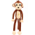 礼莎猴子毛绒玩具床上睡觉可爱香蕉猴公仔儿童布娃娃安抚 深棕色 85厘米+40厘米