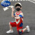 迪士尼（Disney）1-14岁小朋友穿的儿童夏装套装奥特曼发光短袖衣服新款小男孩夏天 亮灯款红色遮阳帽面具卡片 100 cm