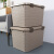 大号储物箱装衣服收纳箱收纳盒整理箱长方形周转箱床底收纳箱 方款组合2个装 40L+60L 棕色