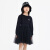 little MO&Co.little moco童装22秋装新款女童网纱裙摆长袖连衣裙KBB3DRST06 黑色 110cm