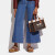 蔻驰女士托特包单肩手提包深棕色 C8458品牌直供专柜款