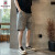 AEMAPE美国苹果2024新款条纹五分牛仔裤男士宽松直筒青年夏季薄款中裤潮 灰色条纹 M