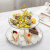 陶瓷水果盘欧式点心盘蛋糕盘糕点盘客厅创意糖果托盘架子 三层大理石纹串盘