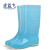 宏益飞 高筒雨靴 女式时尚加绒棉套防滑耐磨防水PVC水鞋 成人透明雨鞋 果冻蓝 加绒 38