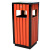 不锈钢小区分类防腐木边单桶室外环卫垃圾桶垃圾箱户外街道果皮箱 MX-5211 红色