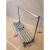 阳台拖布滑轮铁杆卷布机放线器裁床松布切割器退布机拉布机三辊筒 蓝色40cm宽两节长1.8米带挂布