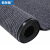 蓓尔蓝 双条纹地垫 0.9*1m 可裁剪迎宾地毯入户进门口脚垫吸水防滑垫DT172 深灰色