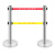 警示带式不锈钢伸缩围栏3米5米双层隔离带警戒线排队柱安全护栏杆 金色杆加重单层5米1根加厚