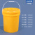 水杉25L黄色塑料桶加厚pp材质密封圆桶带盖拌料桶手提防水涂料25升kg	