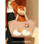 卡拉猫（HIKOSEN CARA）单肩包日本经典猫咪帆布大容量女可爱手提包袋 灰茶