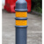 康迪普 橡胶警示柱PU弹力柱道路分道口路桩防撞反光柱隔离桩 80高橡胶灰色警示柱-红膜