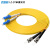 蓝邮 光纤跳线 LC-ST 单模双芯 黄色 3m LC/UPC-ST/UPC-3M-SX