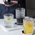京蓓尔 北欧复古玻璃杯透明浮雕牛奶冷饮杯ins风早餐杯酒杯  金边矮款