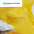 轻型耐酸碱防化服 黄色连体带帽防粉尘防护服化工喷漆工作服 XXL 耐酸碱防化服+护目镜XL