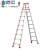 穆运 梯子人字梯折叠伸缩加厚铝合金人字梯室内多功能伸缩楼梯工程梯装修脚架梯（1.5米高红） 升级特厚加固4米