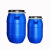 朋侪 法兰桶 60L 棕色 加厚化工废液塑料圆桶 密封铁箍桶