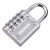 海斯迪克 锌合金4位密码挂锁 行李箱健身房防盗锁机械柜子锁 银色 HKCX-160