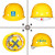 定制适用中国帽 中建  工地人员白色钢八局一局 PE黄色圆形安全帽 默认中国建筑