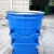 360L市政环卫挂车铁垃圾桶户外分类工业桶大号圆桶铁垃圾桶大铁桶定制 蓝色 2.0mm厚带盖带轮
