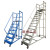 仓库登高车超市货架式上货登高梯库房理货取货可移动带轮平台梯子 12踏步平台高度3.0米(0.8m宽) 蓝色