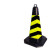 百舸 反光路锥方锥 雪糕筒路障警示柱交通设施 橡胶款4斤重（黄黑斜纹无字）1个