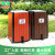 户外垃圾桶480L脚踏式240l大型号室外四分类创意小区不锈钢果皮箱 钢木垃圾屋