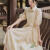 泽万邦复古改良版旗袍夏季年轻款少女旗袍连衣裙两件套仙女裙森仙系 杏色（两件套） M 96-105斤