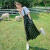凡摩乔复古格子背带套装女2024年夏季学院风减龄t恤吊带两 背带(单件) M