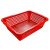 谋福（CNMF） 加厚塑料方筛长方形沥水收纳篮 拣货配货筐 4#方筛354*271*109mm（5个装）红色