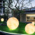 远波  LED月球灯太阳能智能光控防水手绘户外公园氛围亮化庭院景观灯 40cm-太阳能地插款
