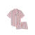 维多利亚的秘密（Victoria's Secret）法兰绒短睡衣套装四季款舒适时尚设计经典款 Pink Blue u0026 L