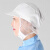 EOENK 厨房车间工人透气加工包头帽男女通用卫生防掉发帽子帽 浅蓝色系绳网帽  粗网