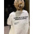 娇茹妮（JIAORUNI） 美式重磅纯棉短袖T恤女夏季hiphop设计感字母印花宽松情侣装上衣 白色（250克100%纯棉重磅） M(83—102斤）