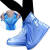 夏季雨天户外登山旅游非一次性PVC男女加厚防水防滑耐磨加强便携式防雨拉链鞋套脚套雨靴 （XL）42-43码半透明