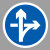 谋福（CNMF）交通标志指示牌 停车场标识牌可定制【立交直行和右转弯行驶-贴高亮反光膜UV（加铝槽和抱箍）】