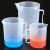 赫思迪格 塑料刻度杯实验室 带把塑料透明量杯 容量测量杯 500ml HHW-074