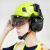 达林韦尔工地护目防砸安全帽带双护目镜隔噪音防护耳罩 黄色帽+内透+外墨+B07E