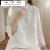 米可杉佛系禅服女套装夏季复古茶服装国风盘扣苎麻中长款衬衫中式小立领 白色 裤子  M 90-105斤