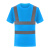 夏季反光短袖t恤速干反光衣工地施工建筑交通安全透气工作服定制 短袖（圆领六道杠）蓝色 L